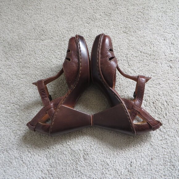 BORN Charisma Heeled sandals Size 8 Brown Leather Buckle Mary Jane #W61184 - Picture 6 of 11